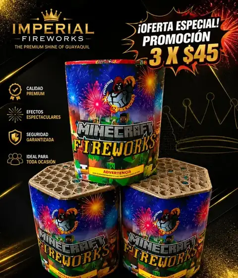 Promoción 3 tortas Minecraft Fireworks